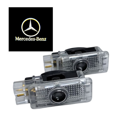 Светодиодная VIP штатная подсветка на двери автомобиля с логотипом Mercedes C class, W203, CLK, SLK, SLR, W208