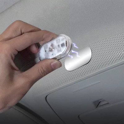 Самоклеючий Led світильник для салону автомобіля, 8 діодів, 2 години роботи