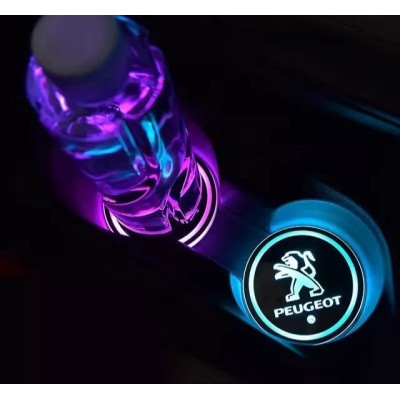 Підсвічування підсклянника з логотипом автомобіля PEUGEOT
