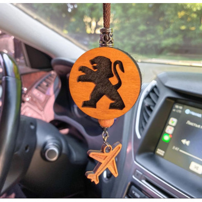 Підвіска ароматизатор Peugeot, АвтоПарфум Пежо на дзеркало, червоний