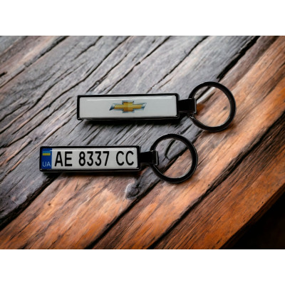 Брелок номер с логотипом Chevrolet (Двухсторонний VIP Black)
