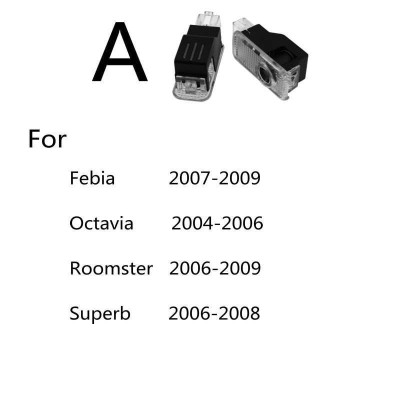 Світлодіодна штатна підсвітка на двері автомобіля з логотипом Skoda Superb, Octavia, Fabia, Roomster