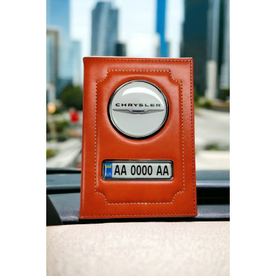 Обкладинка для автодокументів Chrysler, помаранчева