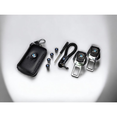 Комплект з логотипом BMW, брелок, ковпачки, ключниця