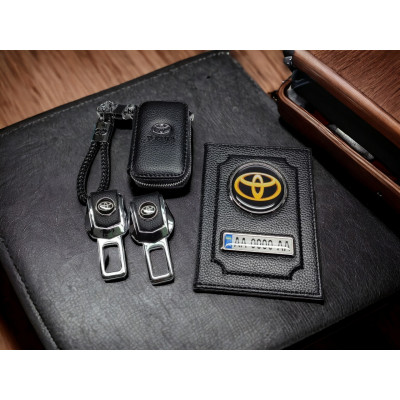 Комплект з логотипом Toyota, обкладинка, брелок, ключниця