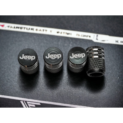 Металлические колпачки на ниппель с логотипом JEEP черные