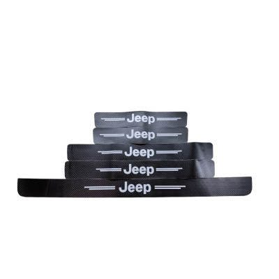 Захисна плівка накладка на пороги та бампер для Jeep- Чорний Карбон 5 шт