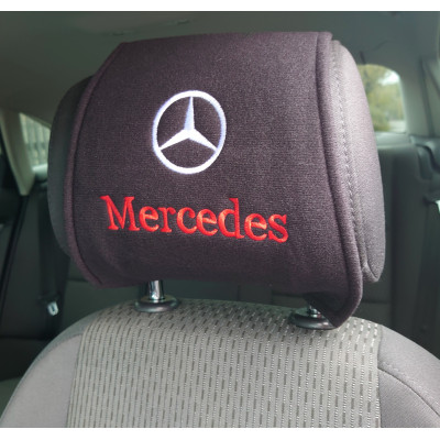 Чохол на підголовник з логотип Mercedes 2шт