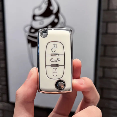 Чохол ТПУ для ключа Peugeot білий