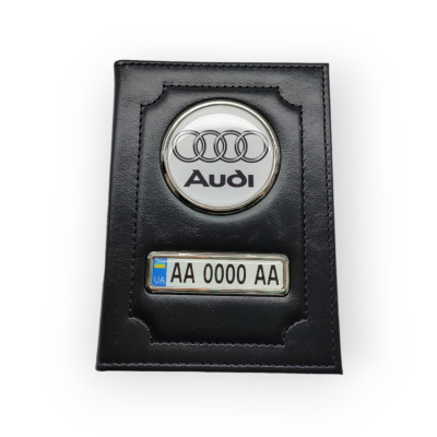 Обкладинка для автодокументів AUDI, подарунок водію Ауді