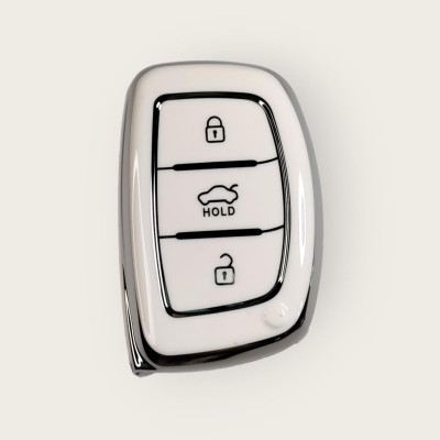 Чехол  для ключа HYUNDAI с серебряной рамкой