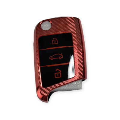 Чохол для ключа Seat, червоний карбон