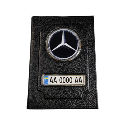 Обкладинка для автодокументів Mercedes з натуральної шкіри