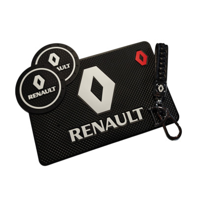 Комплект Renault (Рено) Брелок та антиковзкі килимки в авто.