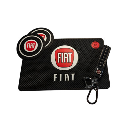 Комплект Fiat (Фіат) Брелок та антиковзкі килимки в авто.