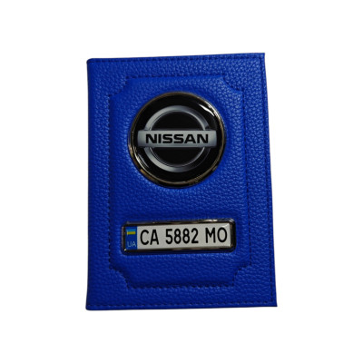 Обкладинка для автодокументів Nissan з золотою рамкою, Обкладинка з номером для власника Ніссан