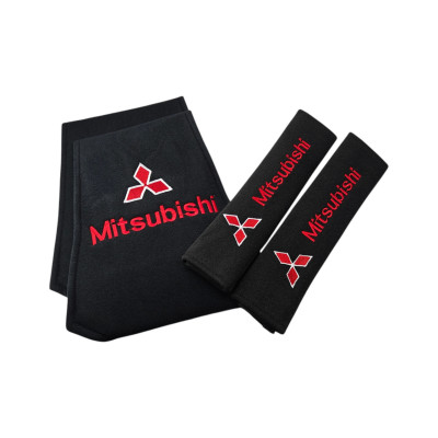 Комплект чохлів на підголівники та ремені безпеки Mitsubishi