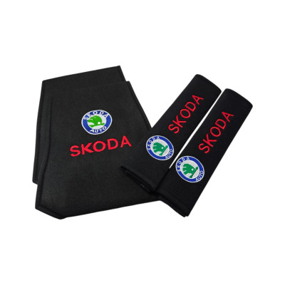 Комплект чохлів на підголівники та ремені безпеки Skoda