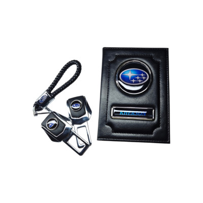 Комплект з логотипом Subaru, обкладинка, брелок, заглушки