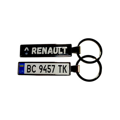 Брелок с номером Renault (Двухсторонний VIP Black)