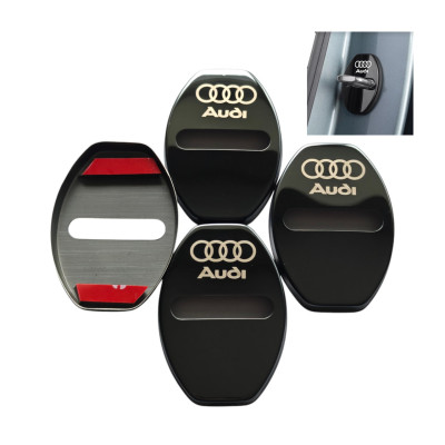 Накладки на дверний замок чорні із логотипом Audi 01