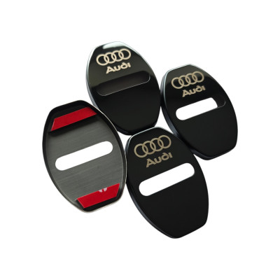 Накладки на дверний замок чорні із логотипом Audi 01