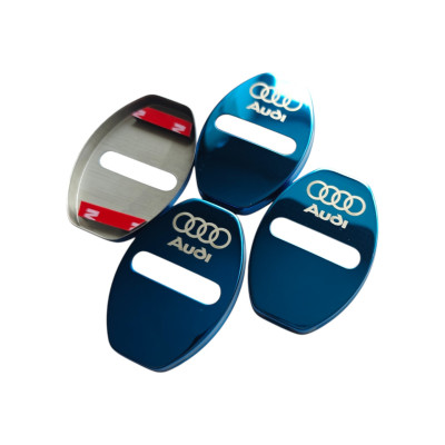 Накладки на дверной замок синий с логотипом Audi 01