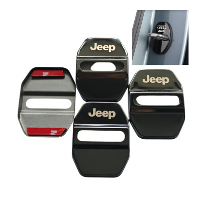 Накладки на дверной замок черные с логотипом Jeep