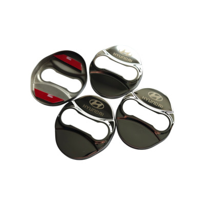Накладки на дверний замок срібло із логотипом Hyundai 02, Sonata 8, Tucson, Elantra