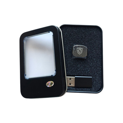 Флешка з логотипом авто Peugeot, 32 ГБ, Type - C + перехідник USB