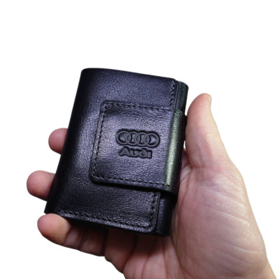 Портмоне Mini з логотипом авто Audi 100х75х15 мм глянцева шкіра
