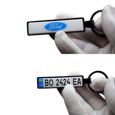 Брелок гос. номер Ford (Двухсторонний VIP Black)
