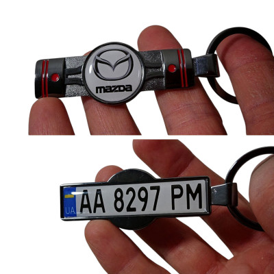 Брелок поршень з номером авто для Mazda