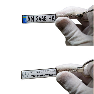 Брелок держ. номер Mercedes (Двосторонній Premium хром)