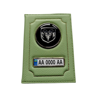 Обкладинка для автодокументів Dodge, салатова
