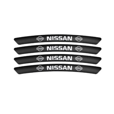 Металеві наклейки на диск авто з логотипом Nissan, чорні