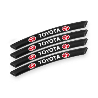 Металеві наклейки на диск авто з логотипом Toyota, чорні