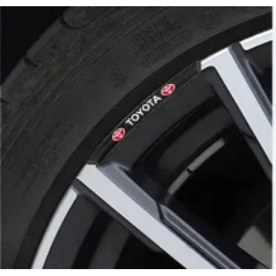 Металеві наклейки на диск авто з логотипом Toyota, чорні