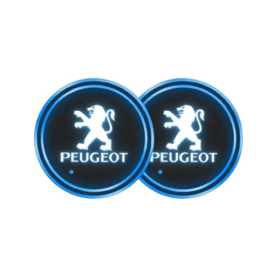 Підсвічування підсклянника з логотипом автомобіля PEUGEOT