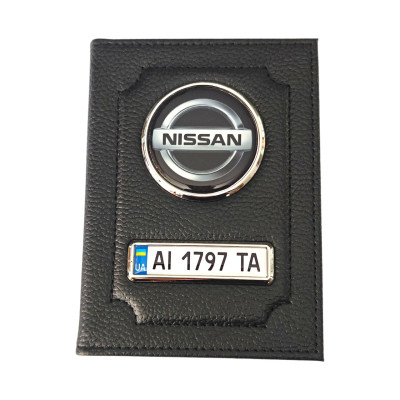 Обкладинка для автодокументів NISSAN, обкладинка з номером авто Ніссан