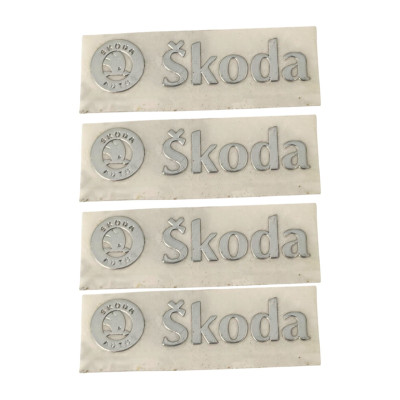 Наклейки металеві Skoda, 4шт