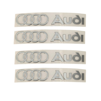 Наклейки металлические Audi, 4шт