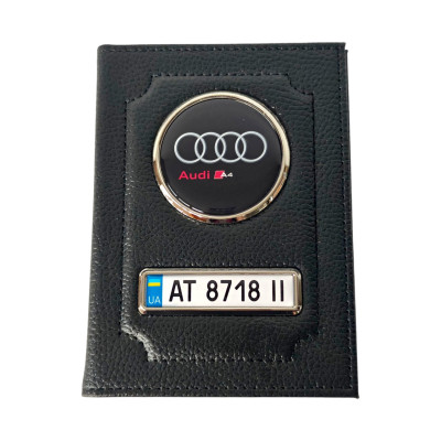 Обкладинка для автодокументів Audi з натуральної шкіри