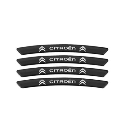 Металеві наклейки на диск авто з логотипом Citroen, чорні