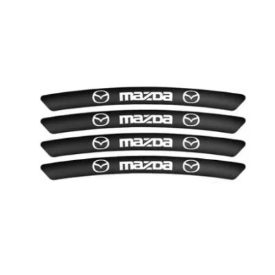 Металеві наклейки на диск авто з логотипом Mazda, чорні