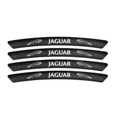 Металеві наклейки на диск авто з логотипом Jaguar, чорні