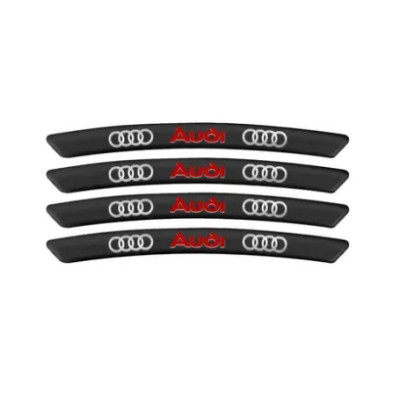 Металеві наклейки на диск авто з логотипом Audi, чорні