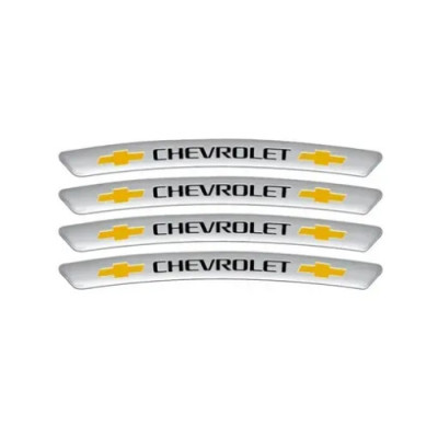 Металеві наклейки на диск авто з логотипом Chevrolet, сірі