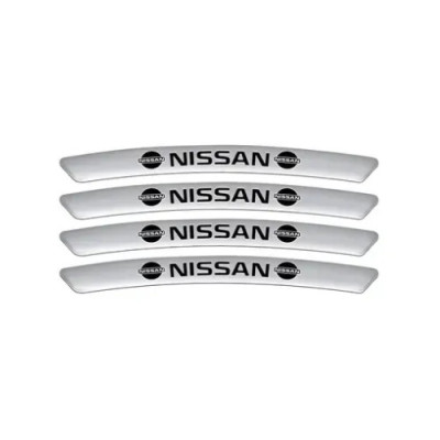 Металеві наклейки на диск авто з логотипом Nissan, сірі