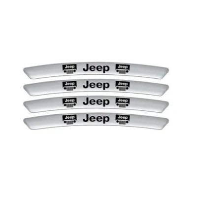 Металеві наклейки на диск авто з логотипом Jeep, сірі